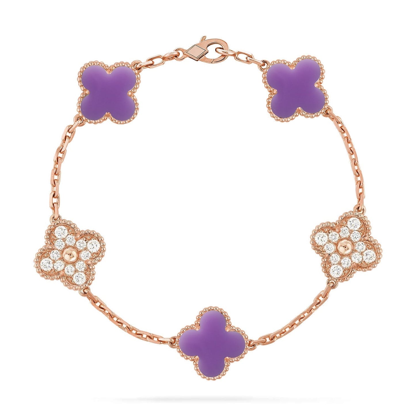 [Lume Jewelry]New CLOVER 5 MOTIF LIGHT PURPLE BRACELET COLLECTION