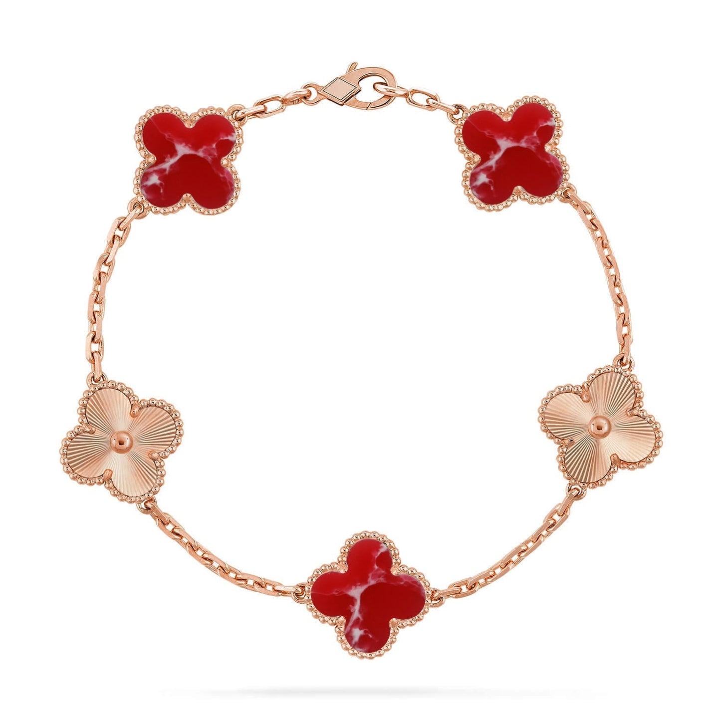 [Lume Jewelry]New CLOVER 5 MOTIF RED PATTERN BRACELET COLLECTION