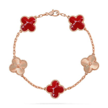 [Lume Jewelry]New CLOVER 5 MOTIF RED PATTERN BRACELET COLLECTION