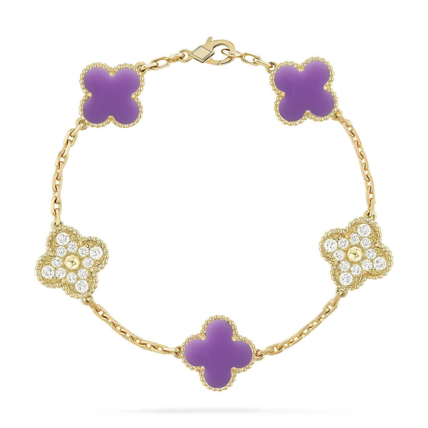 [Lume Jewelry]New CLOVER 5 MOTIF LIGHT PURPLE BRACELET COLLECTION