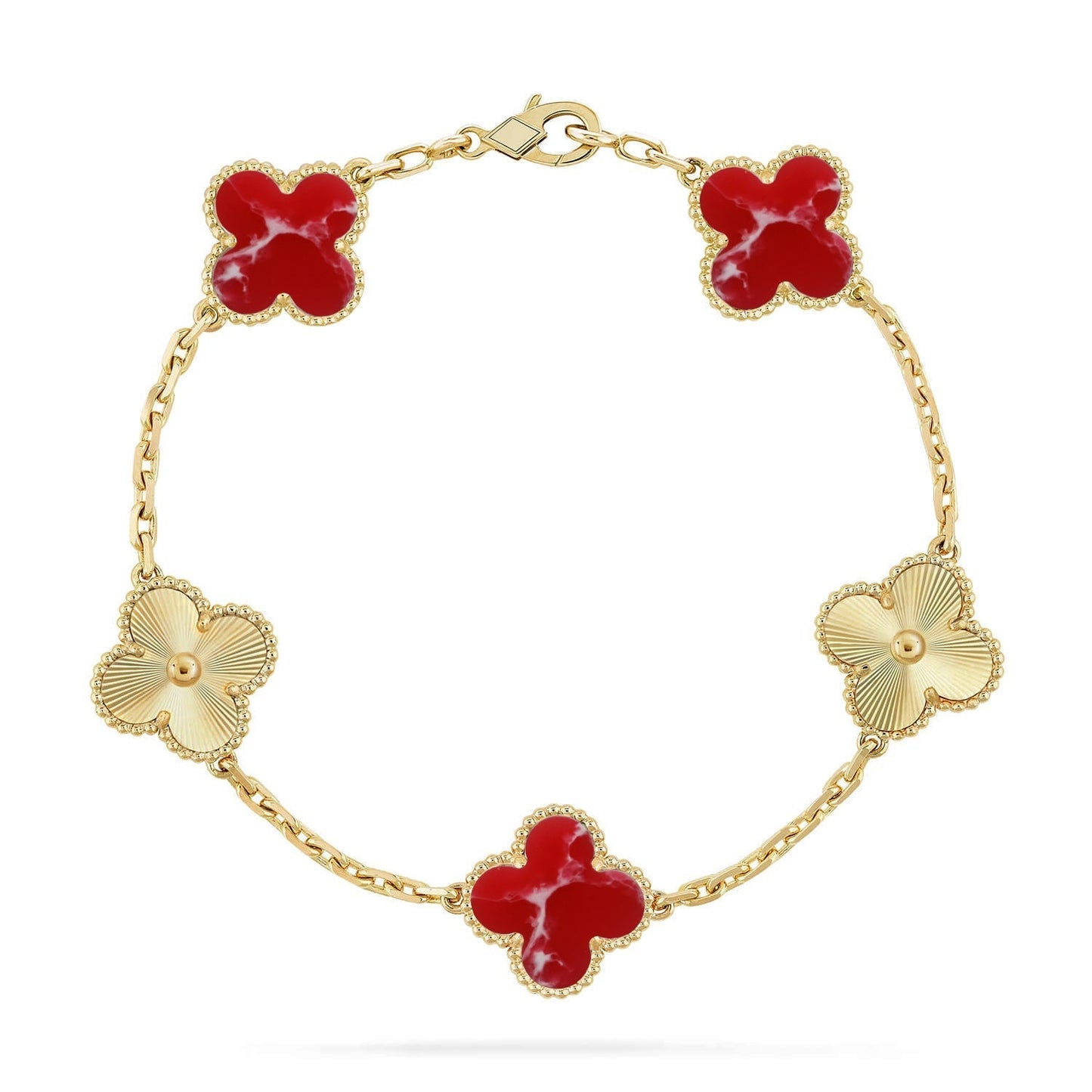 [Lume Jewelry]New CLOVER 5 MOTIF RED PATTERN BRACELET COLLECTION