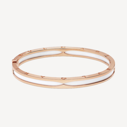 [Lume Jewelry]ZERO 1 PINK GOLD WITH WHITE CERAMIC BRACELET