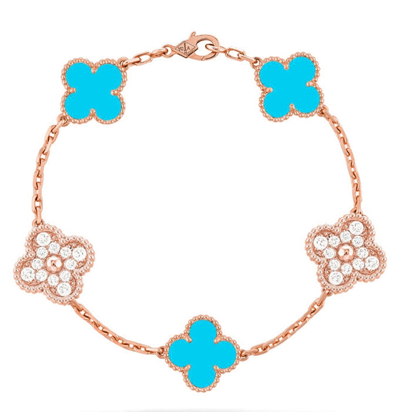 [Lume Jewelry]New  CLOVER 5 MOTIF TURQUOISE BRACELET COLLECTION