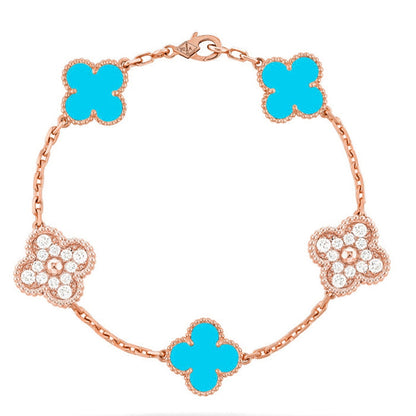 [Lume Jewelry]New  CLOVER 5 MOTIF TURQUOISE BRACELET COLLECTION
