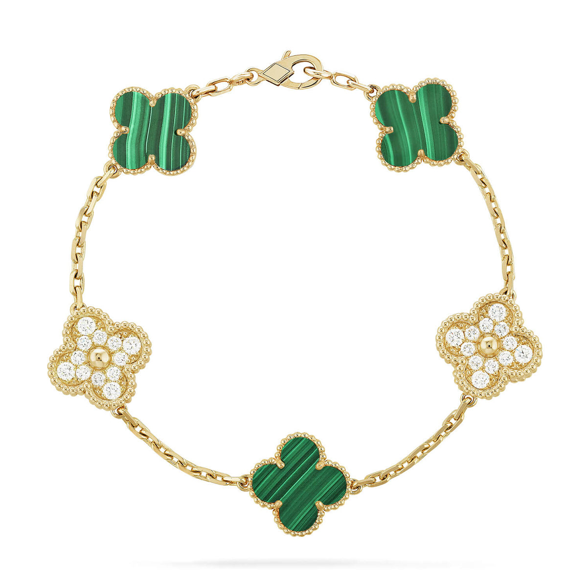 [Lume Jewelry]New  CLOVER 5 MOTIF MALACHITE BRACELET COLLECTION