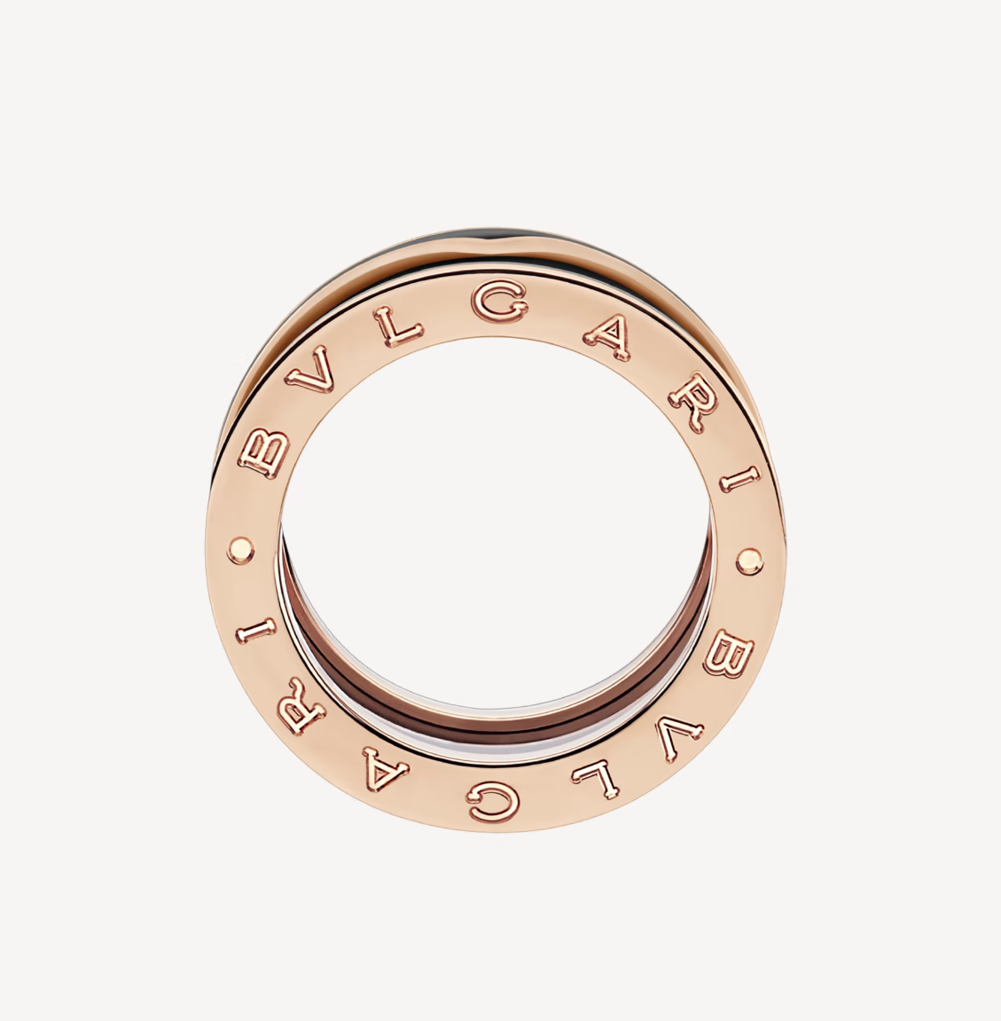 [Lume Jewelry]ZERO 1 TWO-BAND WITH MATTE BLACK CERAMIC PINK GOLD RING