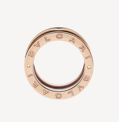 [Lume Jewelry]ZERO 1 TWO-BAND WITH MATTE BLACK CERAMIC PINK GOLD RING