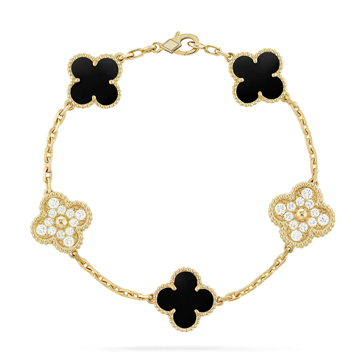 [Lume Jewelry]New CLOVER 5 MOTIF ONYXS BRACELET COLLECTION