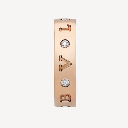 [Lume Jewelry]ZERO 1 ESSENTIAL PINK GOLD BAND WITH DIAMONDS RING