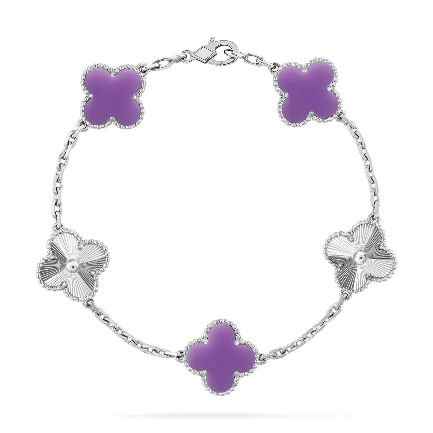 [Lume Jewelry]New CLOVER 5 MOTIF LIGHT PURPLE BRACELET COLLECTION