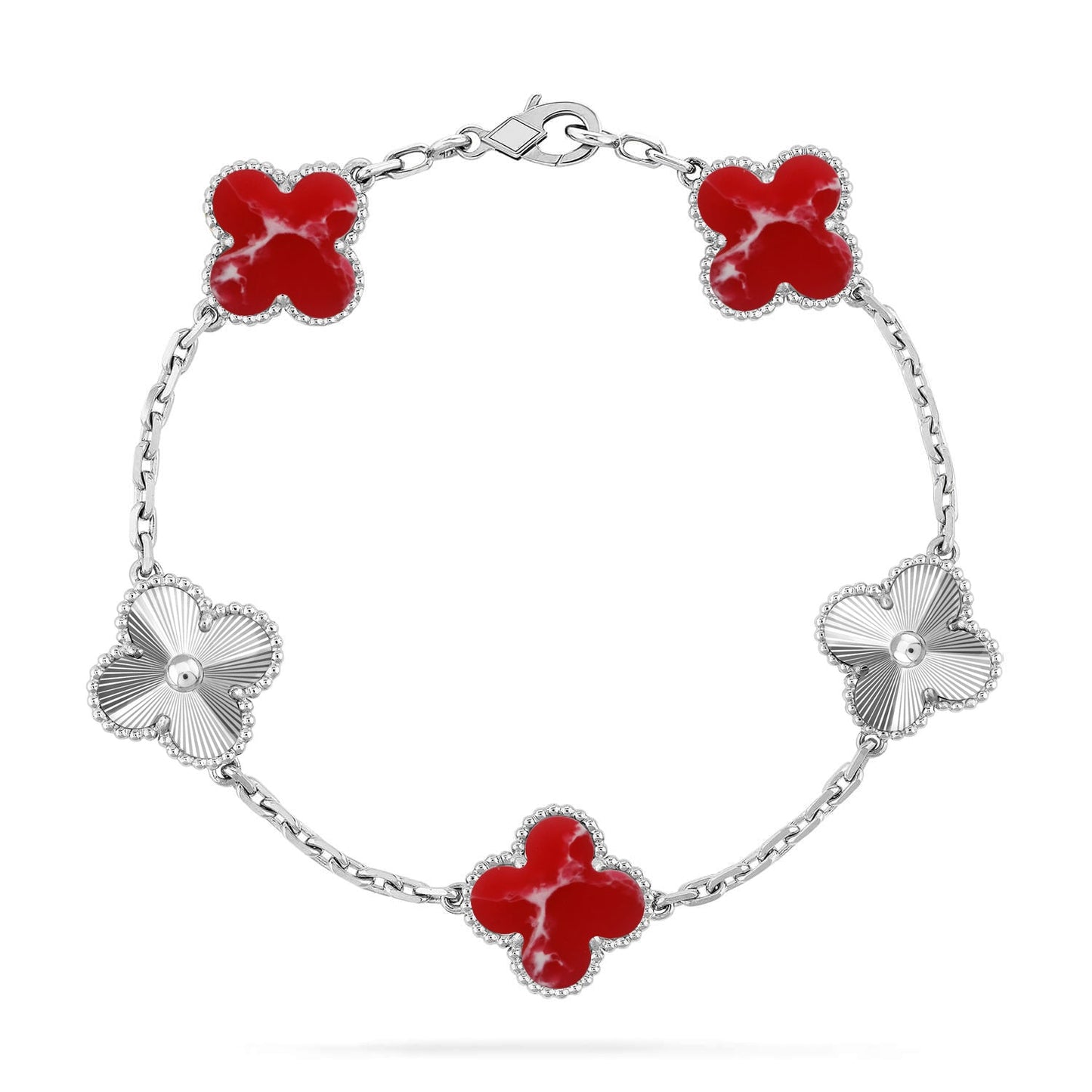 [Lume Jewelry]New CLOVER 5 MOTIF RED PATTERN BRACELET COLLECTION