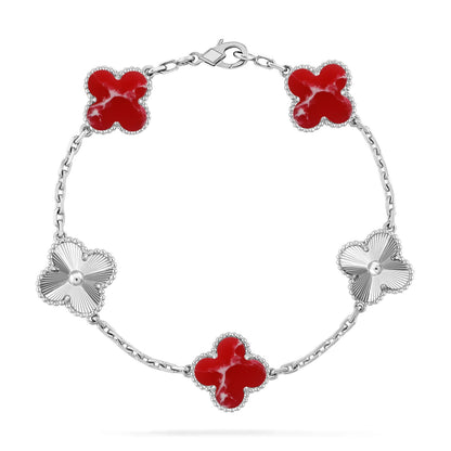 [Lume Jewelry]New CLOVER 5 MOTIF RED PATTERN BRACELET COLLECTION