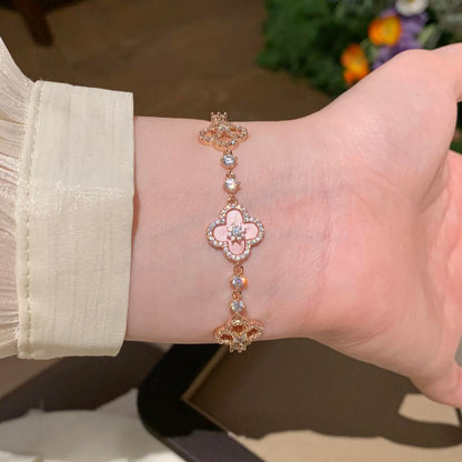 ¡®Lume Jewelry¡¯CLOVER 5 MOTIF PINK BLUE RED WHITE BRACELET
