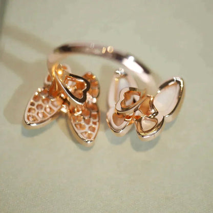 ¡®Lume Jewelry¡¯TWIN BUTTERFLY DIAMOND MOP RING