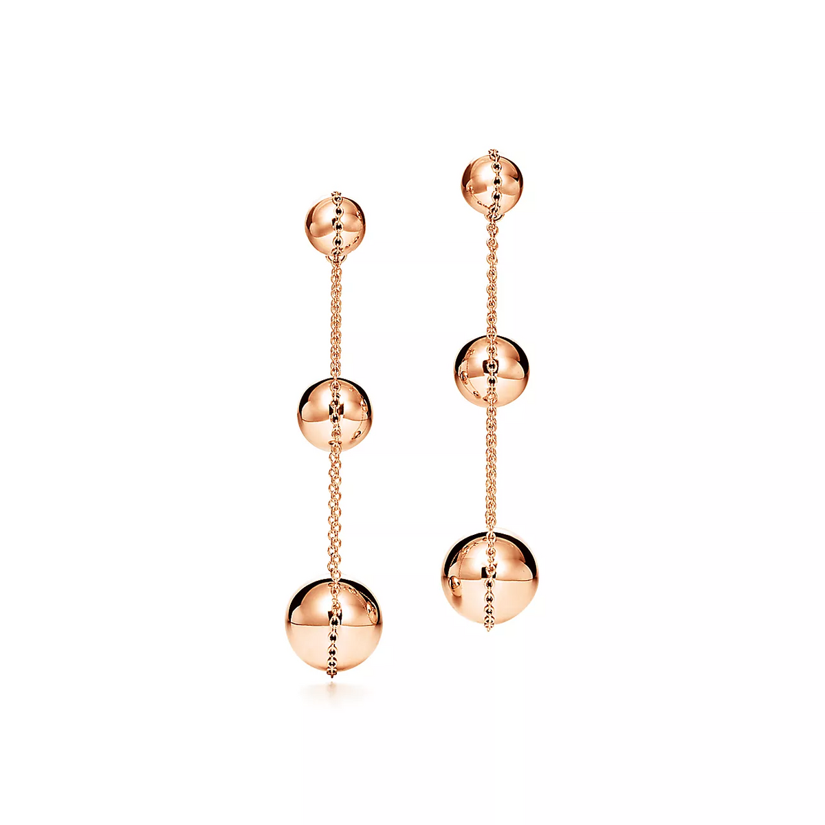 [Lume Jewelry]TRIPLE DROP PINK GOLD EARRINGS