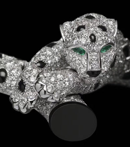 ¡®Lume Jewelry¡¯Pave Panther Circle Pendant Necklace