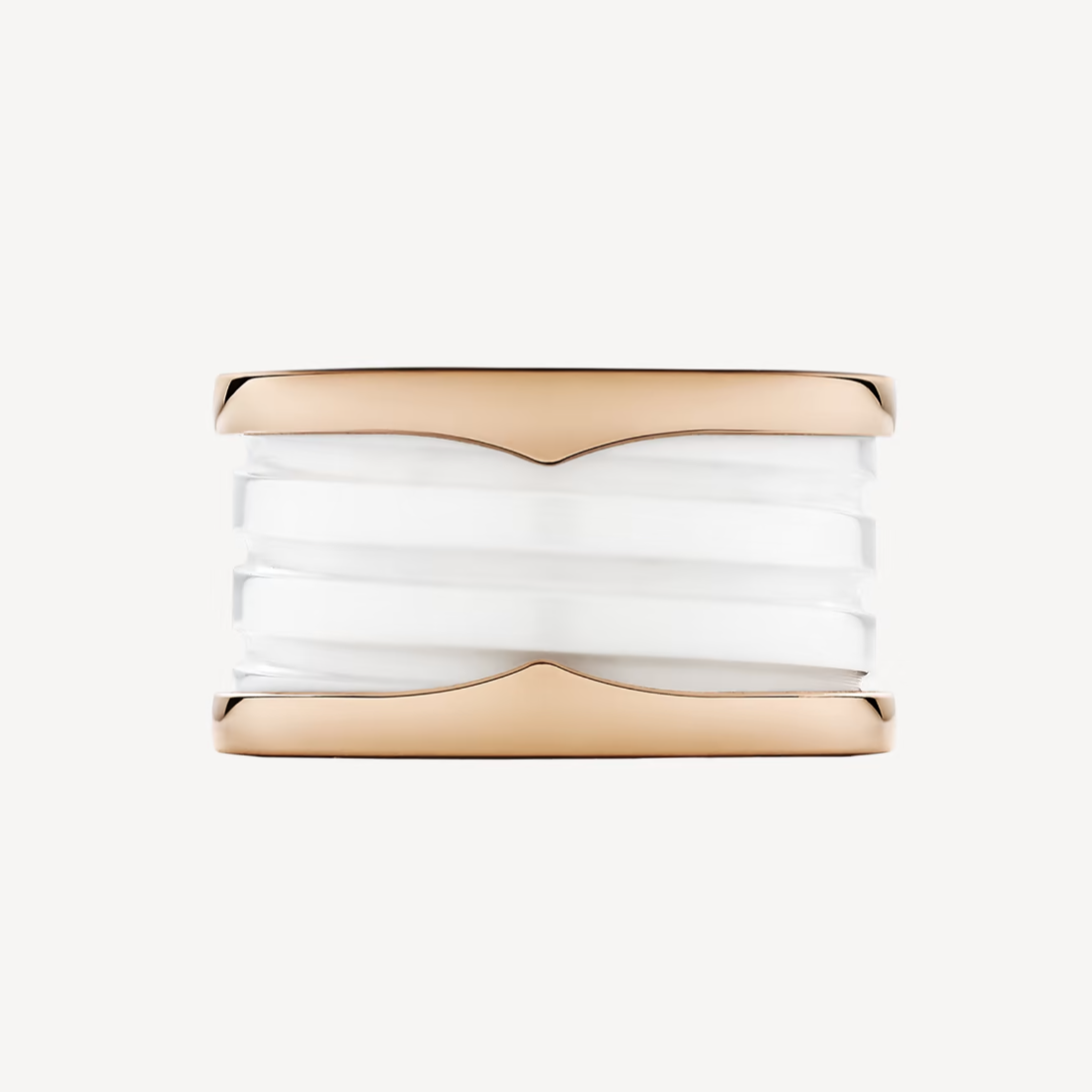 [Lume Jewelry]ZERO 1 FOUR-BAND LOOPS AND WHITE CERAMIC SPIRAL PINK GOLD RING