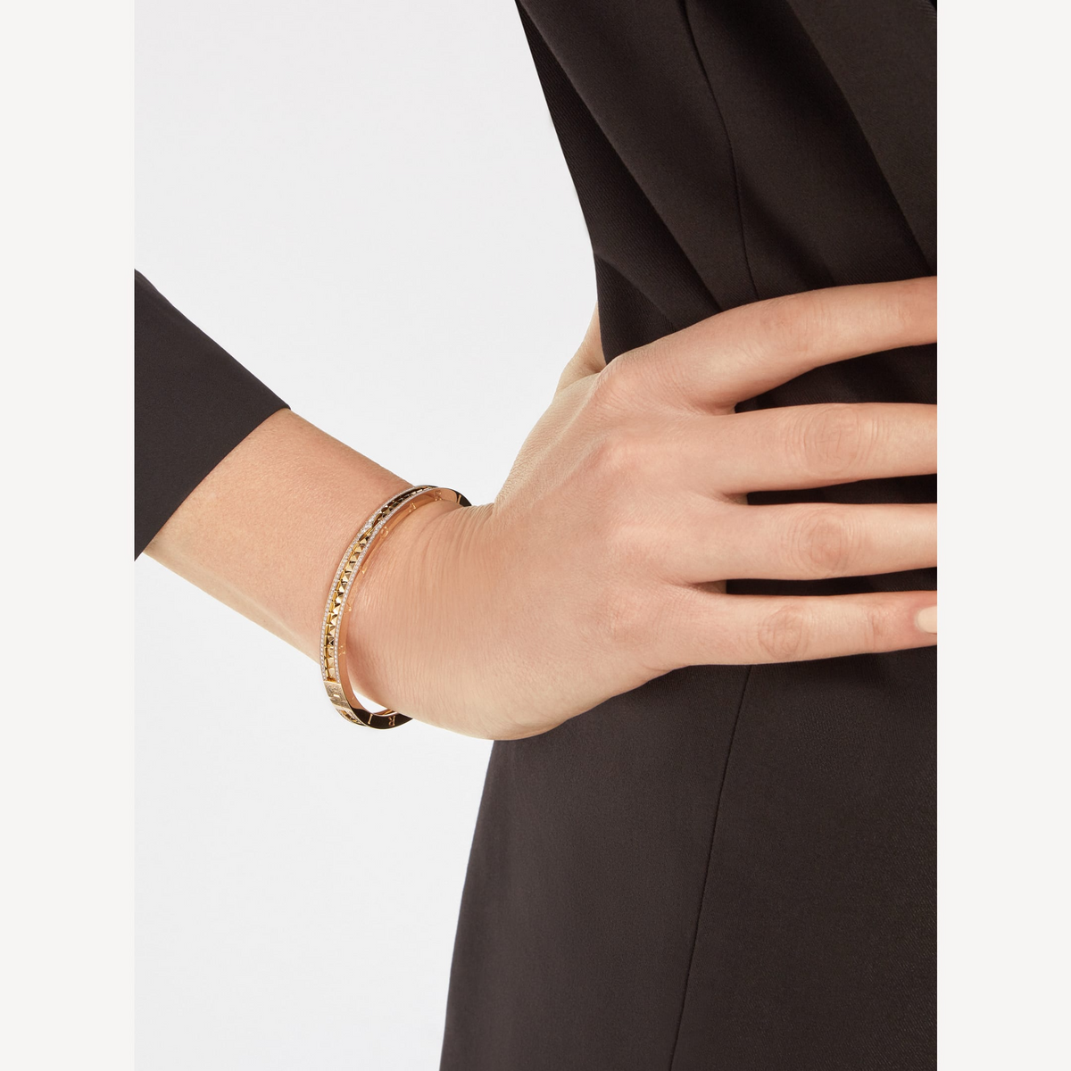 [Lume Jewelry]ZERO 1 SPIRAL AND PAVED DIAMOND GOLD BRACELET