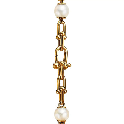 [Lume Jewelry]LINK BRACELET GOLD WITH FRESHWATER PEARLS