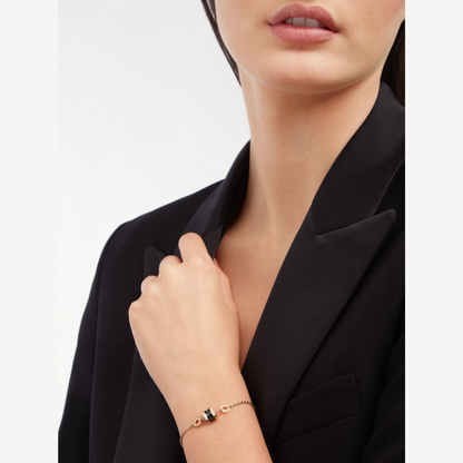 [Lume Jewelry]ZERO 1 SOFT PINK GOLD AND BLACK CERAMIC BRACELET