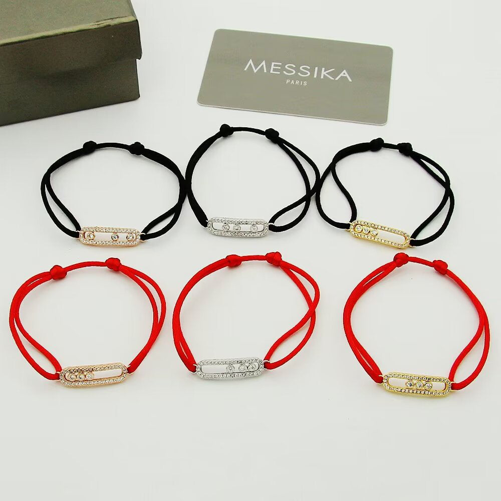 [Lume Jewelry]Care(Medium-3.5mm) pink cord pavé bracelet