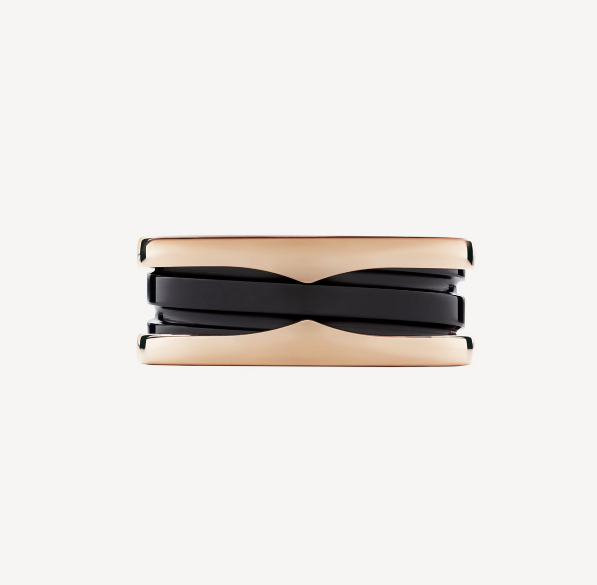 [Lume Jewelry]ZERO 1 TWO-BAND LOOPS AND BLACK CERAMIC PINK GOLD RING