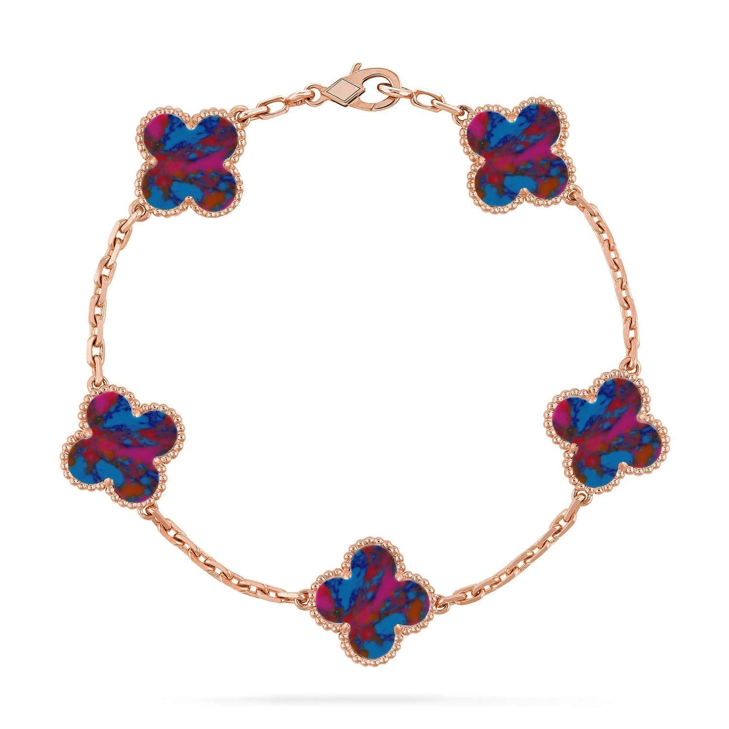 [Lume Jewelry]New CLOVER 5 MOTIF COLOR GEMSTONES BRACELET COLLECTION