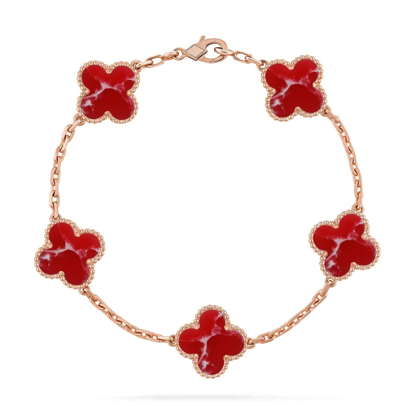 [Lume Jewelry]New CLOVER 5 MOTIF RED PATTERN BRACELET COLLECTION