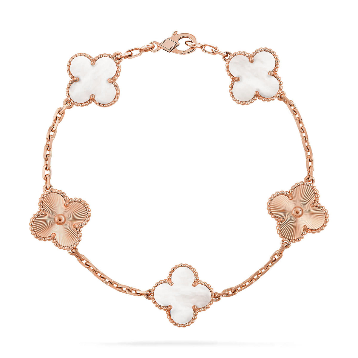 [Lume Jewelry]New CLOVER WHITE PEARL MOP 5 MOTIF BRACELET COLLECTION