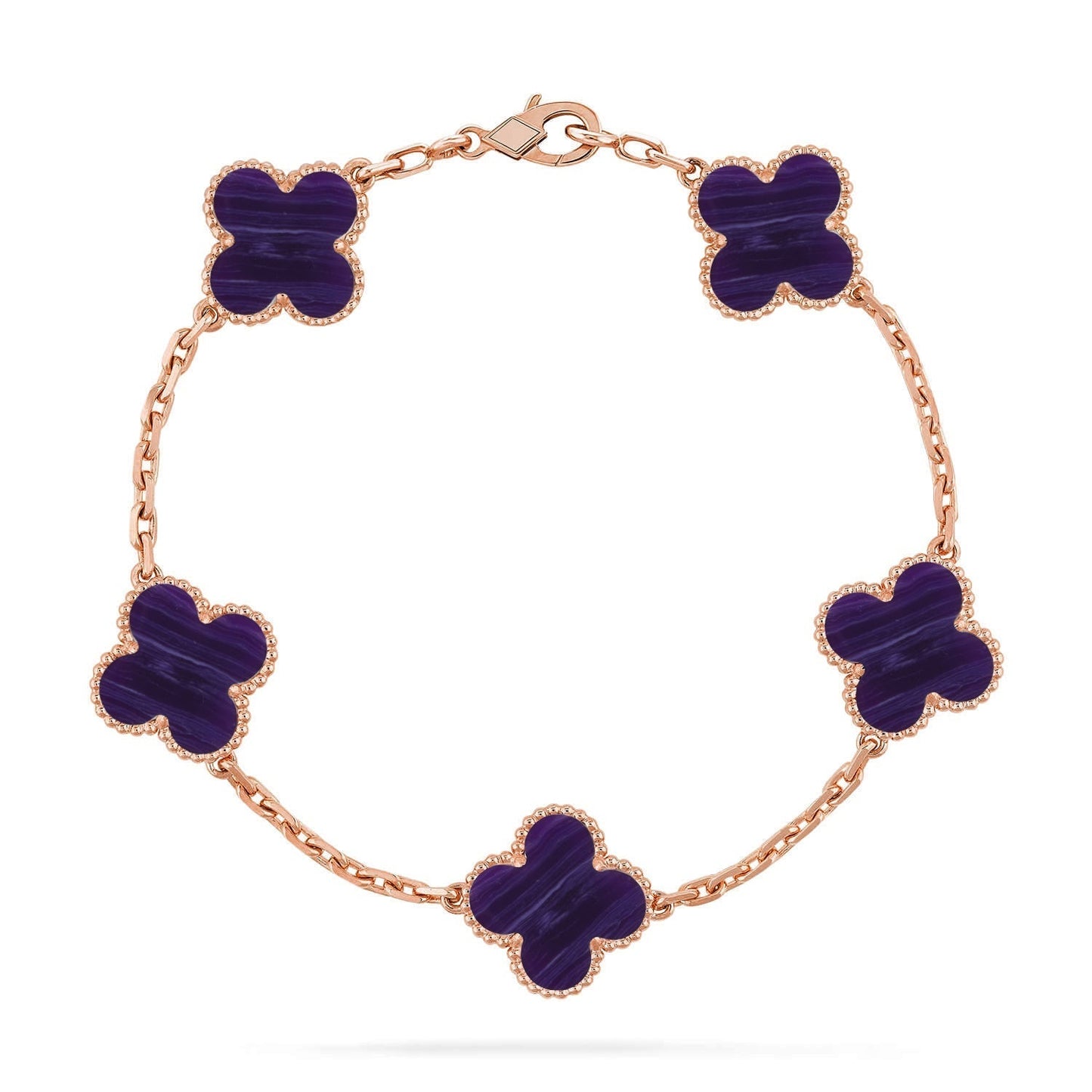 [Lume Jewelry]New CLOVER 5 MOTIF PURPLE STRIPES BRACELET COLLECTION