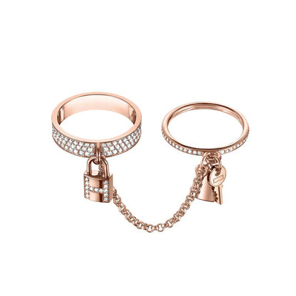 ¡®Lume Jewelry¡¯HM KELLY CLOCHETTE DOUBLE RING IN  WITH DIAMONDS