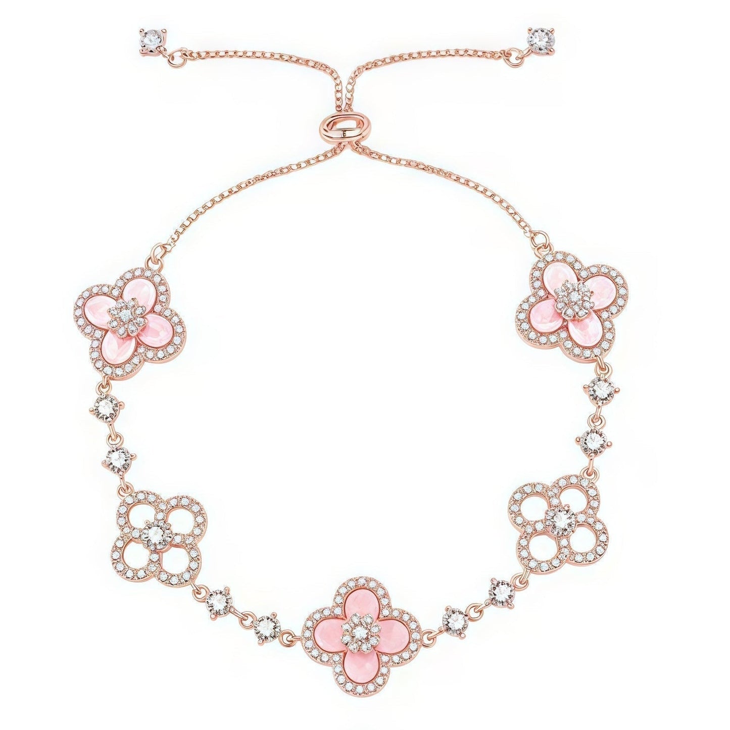 ¡®Lume Jewelry¡¯CLOVER 5 MOTIF PINK BLUE RED WHITE BRACELET