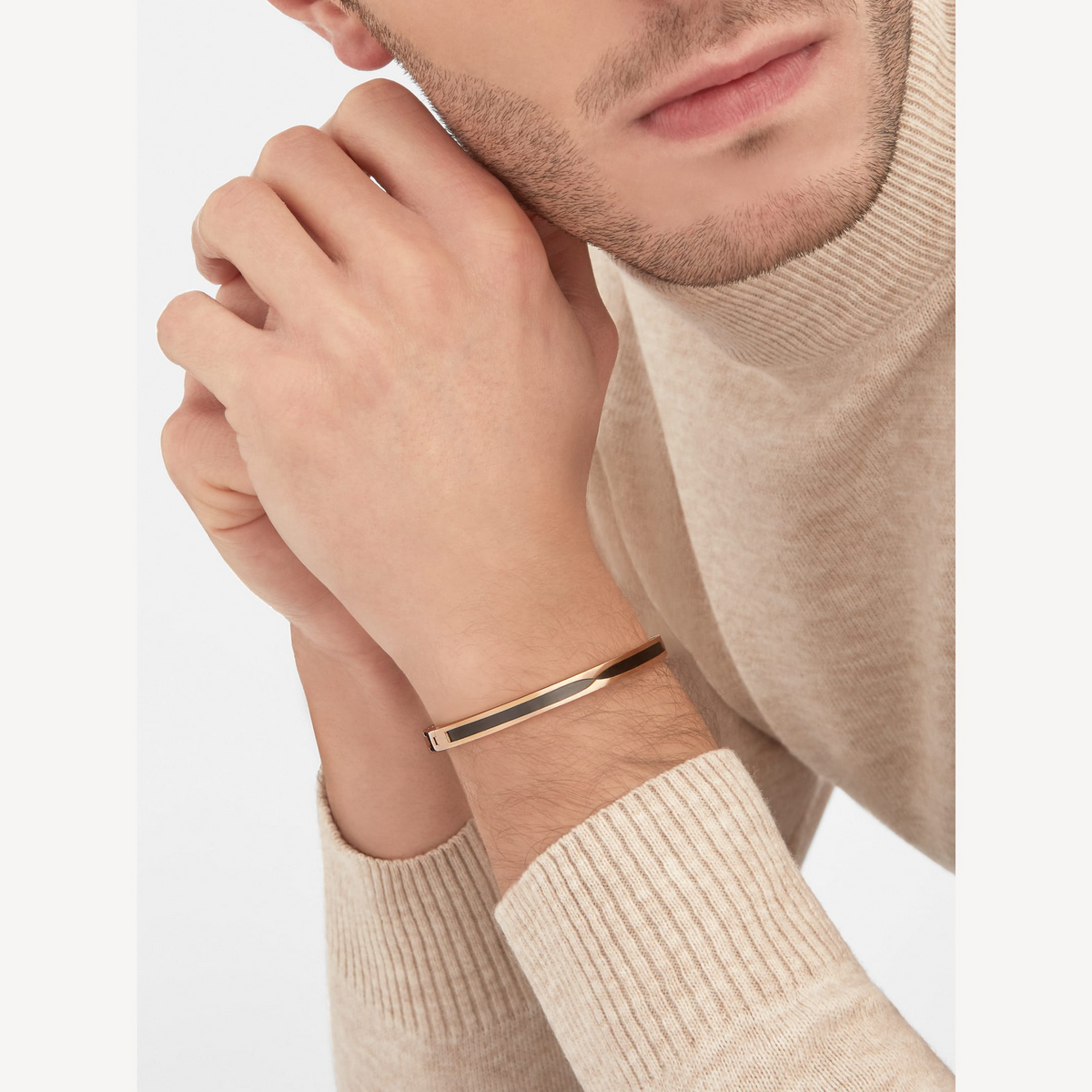 [Lume Jewelry]ZERO 1 PINK GOLD WITH BLACK CERAMIC BRACELET