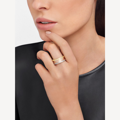[Lume Jewelry]ZERO 1 THREE-BAND ROSE WHITE AND YELLOW RING