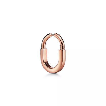 [Lume Jewelry]LOCK MEDIUM PINK DIAMOND PINK GOLD EARRINGS