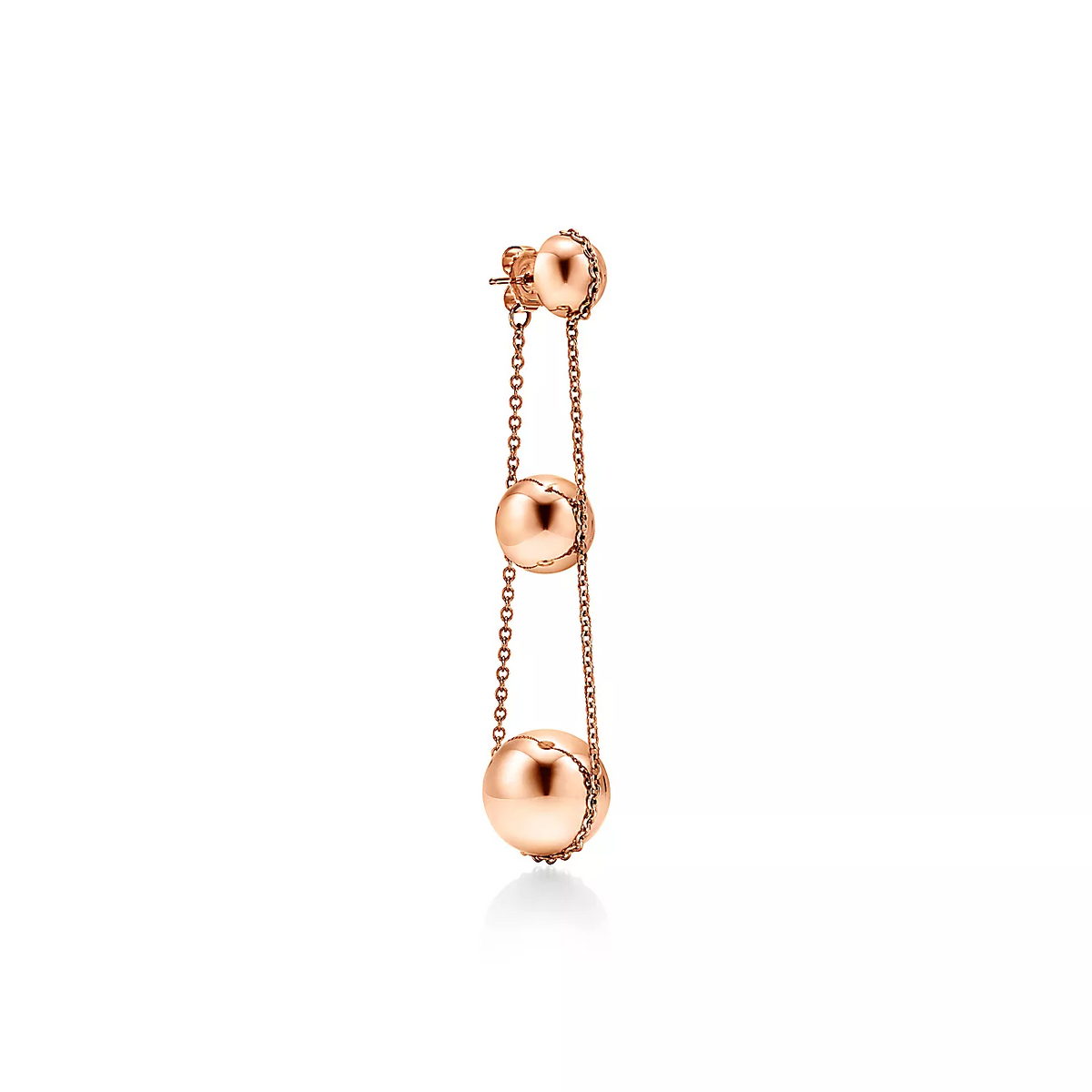 [Lume Jewelry]TRIPLE DROP PINK GOLD EARRINGS
