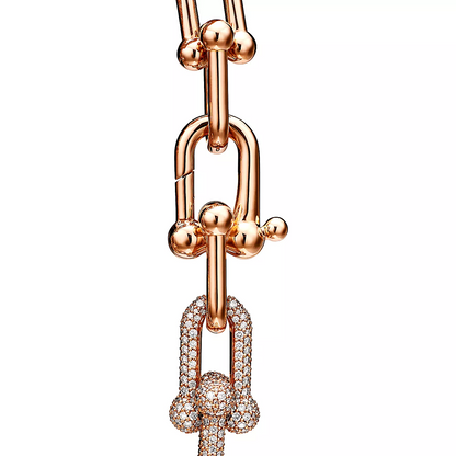 [Lume Jewelry]HARDWEAR LARGE LINK PINK GOLD PAVED DIAMOND BRACELET