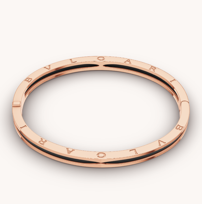 [Lume Jewelry]ZERO 1 PINK GOLD WITH BLACK CERAMIC BRACELET