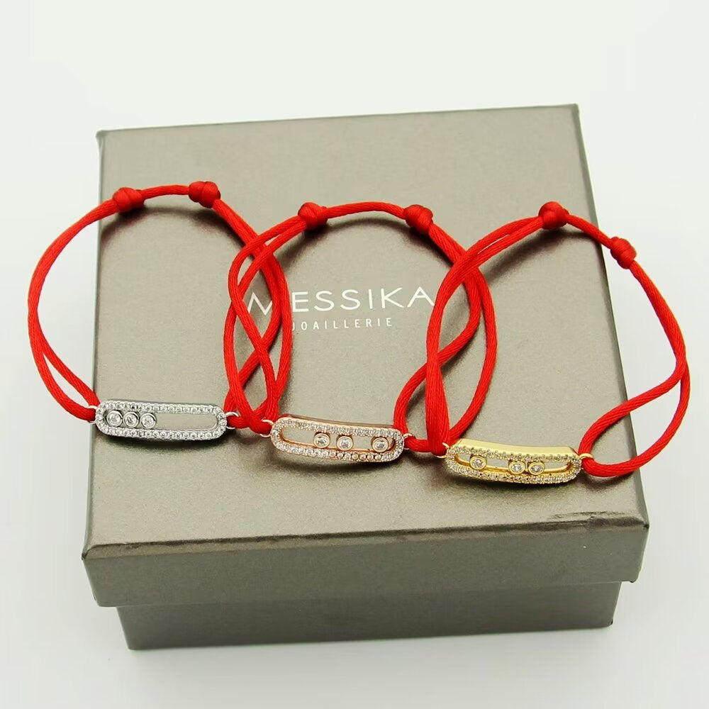 [Lume Jewelry]Care(Medium-3.5mm) pink cord pavé bracelet