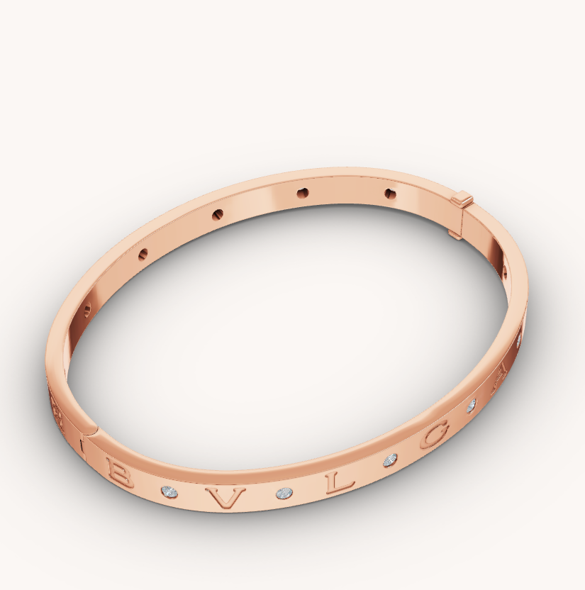 [Lume Jewelry]ZERO 1 PINK GOLD 12 DIAMONDS BRACELET