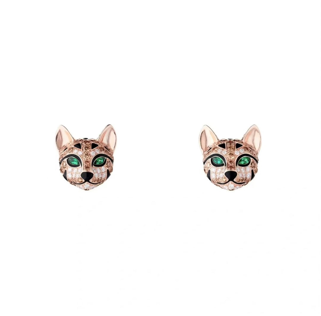 ¡®Lume Jewelry¡¯ Panther Face Stud Earrings