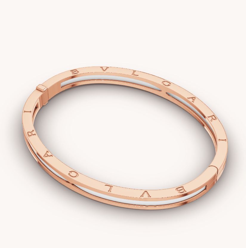 [Lume Jewelry]ZERO 1 PINK GOLD WITH WHITE CERAMIC BRACELET