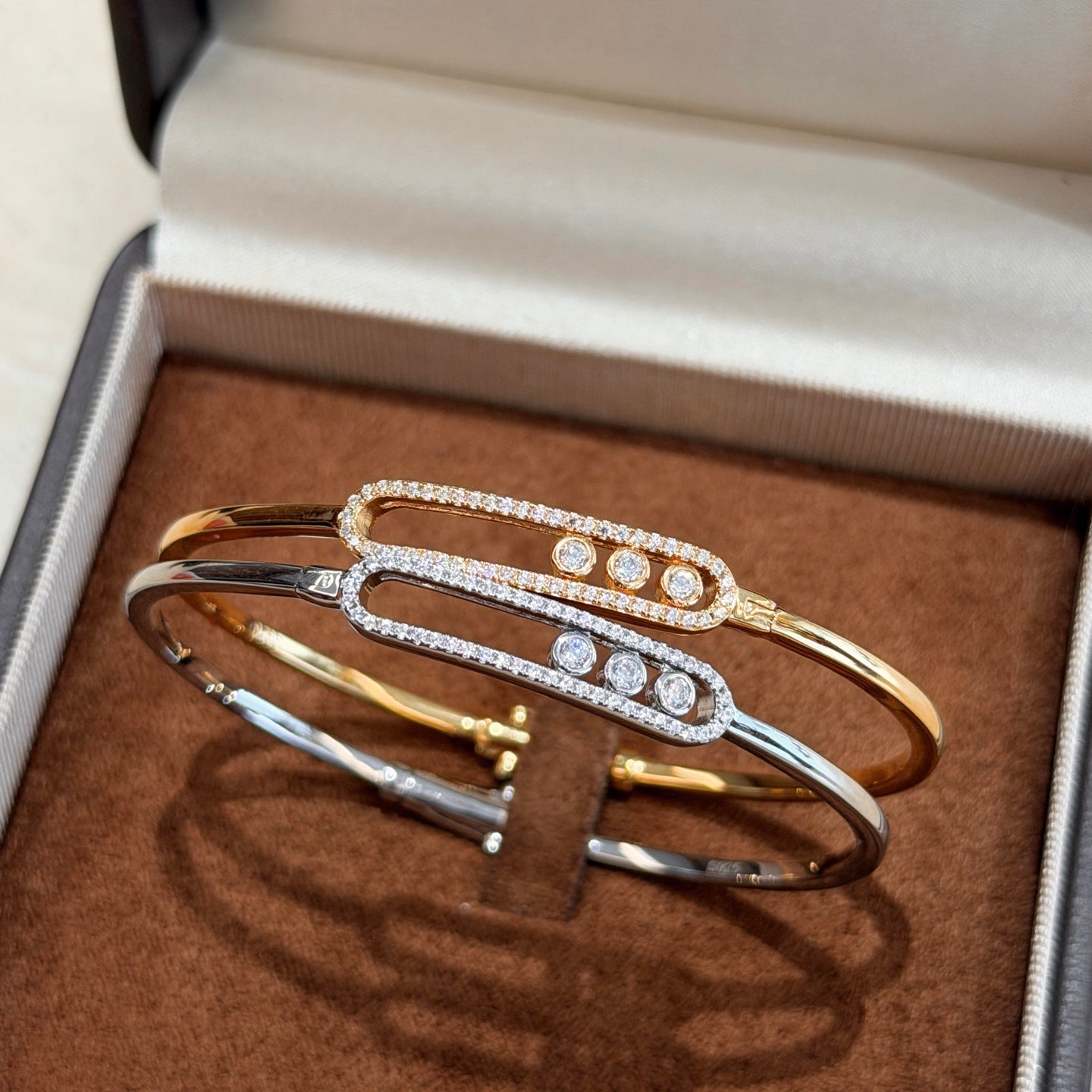 [Lume Jewelry]Move Pavé Diamond Bangle Bracelet M