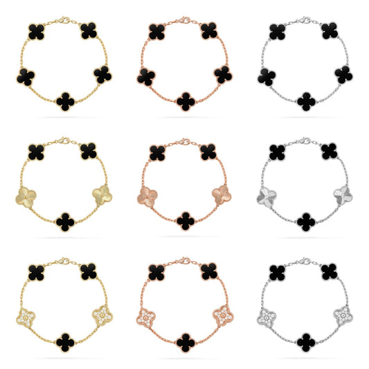 [Lume Jewelry]New CLOVER 5 MOTIF ONYXS BRACELET COLLECTION
