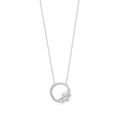 [Lume Jewelry]DIAMOND VINE CIRCLE PENDANT PLATINUM NECKLACE