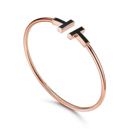 [Lume Jewelry]T BRACELET 1.8MM ONYX PINK GOLD