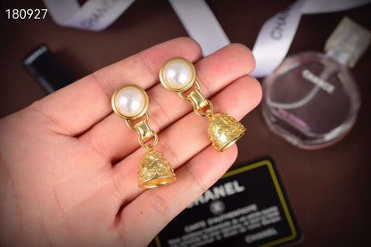 [Lume Jewelry]Golden Chanel stud earrings