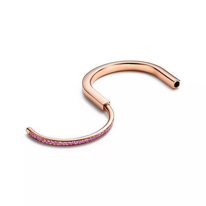 [Lume Jewelry]LOCK BRACELET ROSE DIAMOND PINK GOLD
