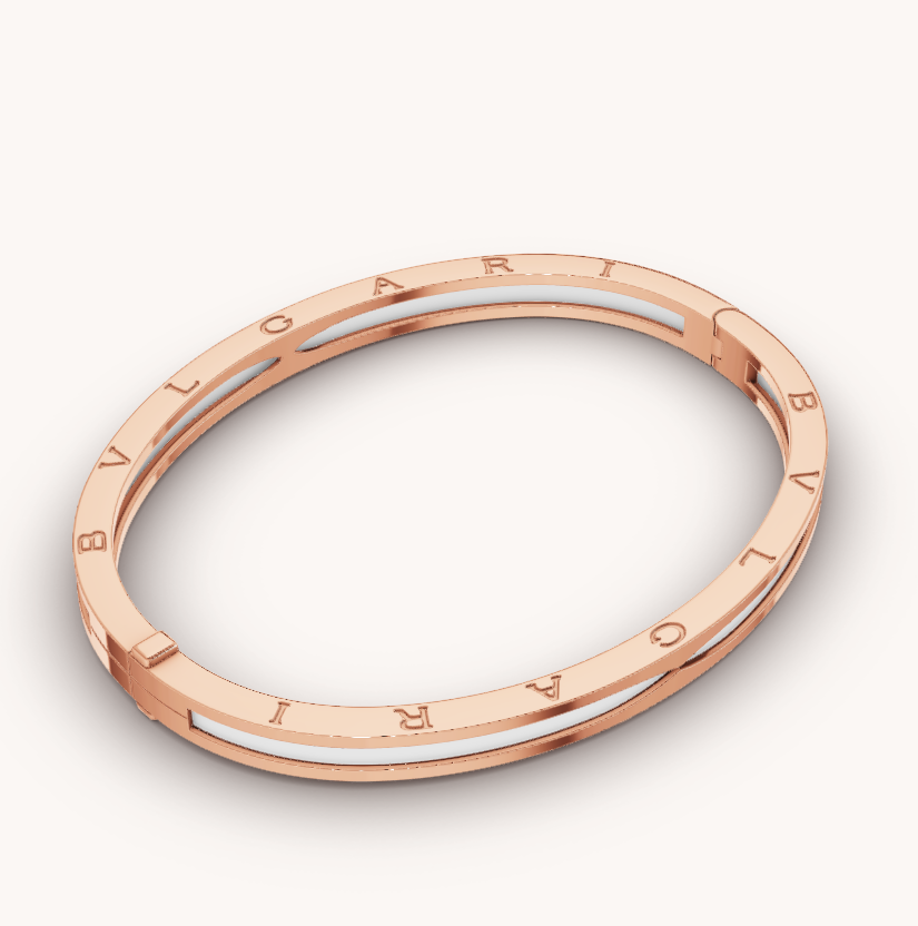 [Lume Jewelry]ZERO 1 PINK GOLD WITH WHITE CERAMIC BRACELET