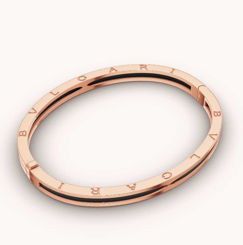 [Lume Jewelry]ZERO 1 PINK GOLD WITH BLACK CERAMIC BRACELET